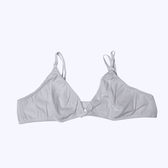 Franki by Francesca's Other - Franki by Francesca's Youth 12 White Cotton Triangle Bralette Scalloped Trim NEW
